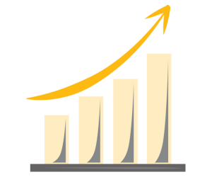 Bar chart with an arrow, symbolizing the increase in WCB rates for small business owners