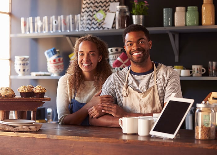 Young couple small business owners